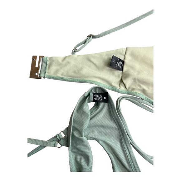 Flole shimmer mint green top and garter gold Medium NO BOTTOMS only top & garter - Picture 6 of 6